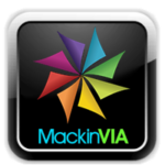 MackinVia logo - a rainbow colored pinwheel with the text MackinVIA